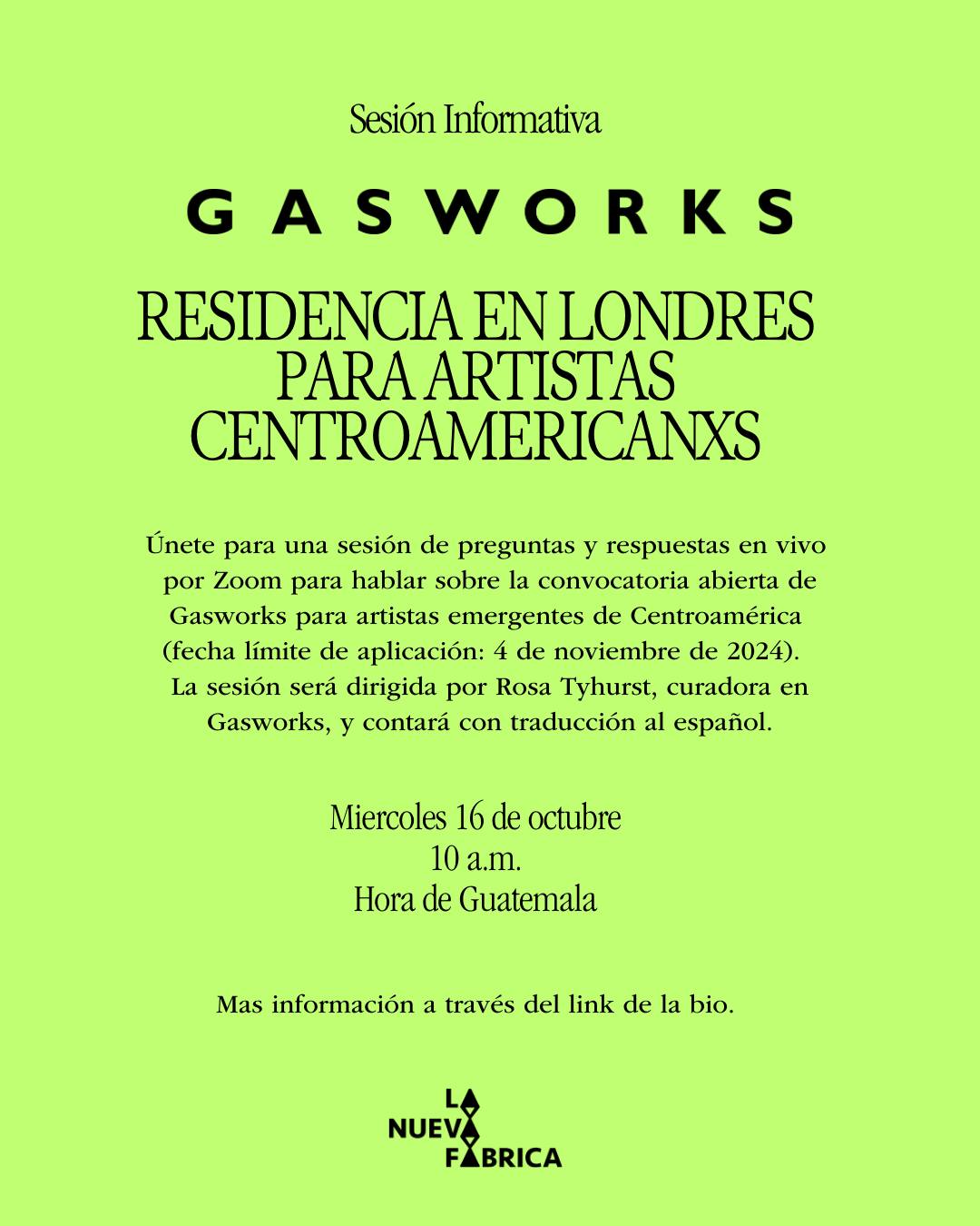Sesión informativa residencia Gasworks